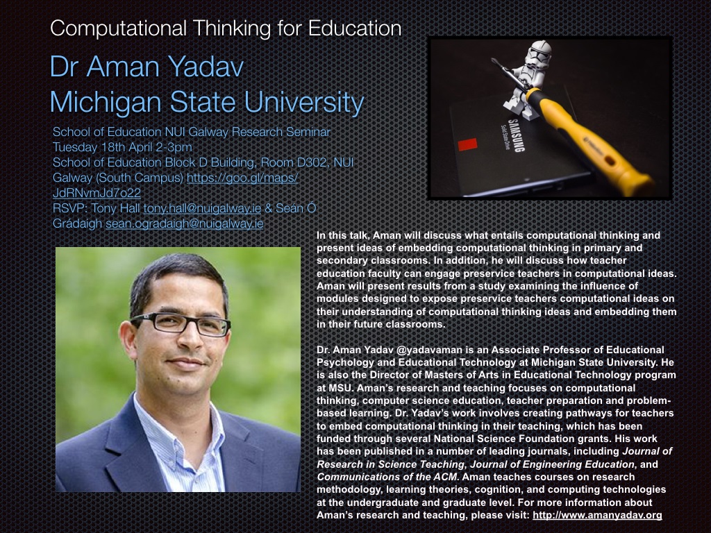 Computational Thinking for Education with Dr Aman Yadav-image